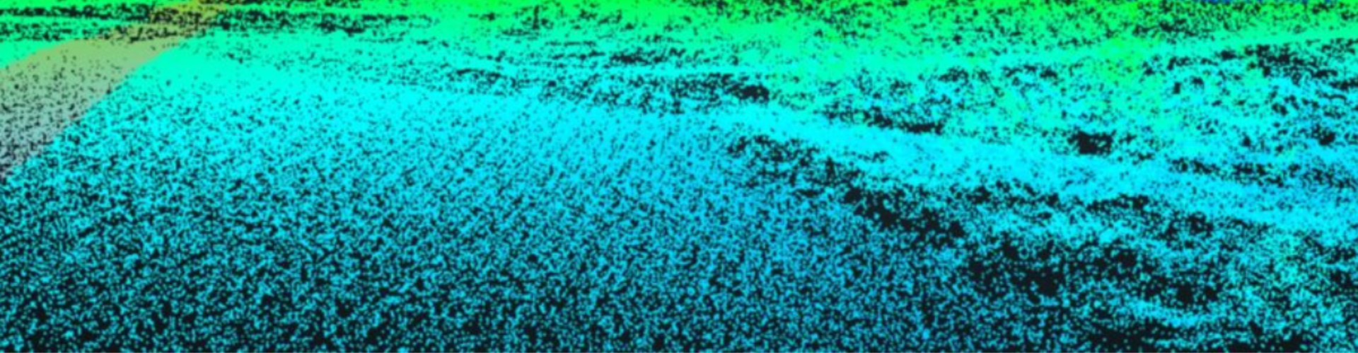 LiDAR point cloud showing terrain and vegetation in colorized elevation data for drone mapping example